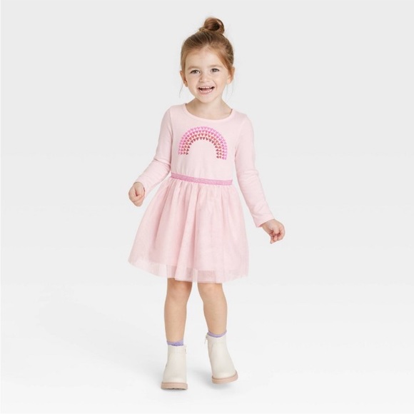 NWT pink heart rainbow tulle dress - Picture 1 of 4
